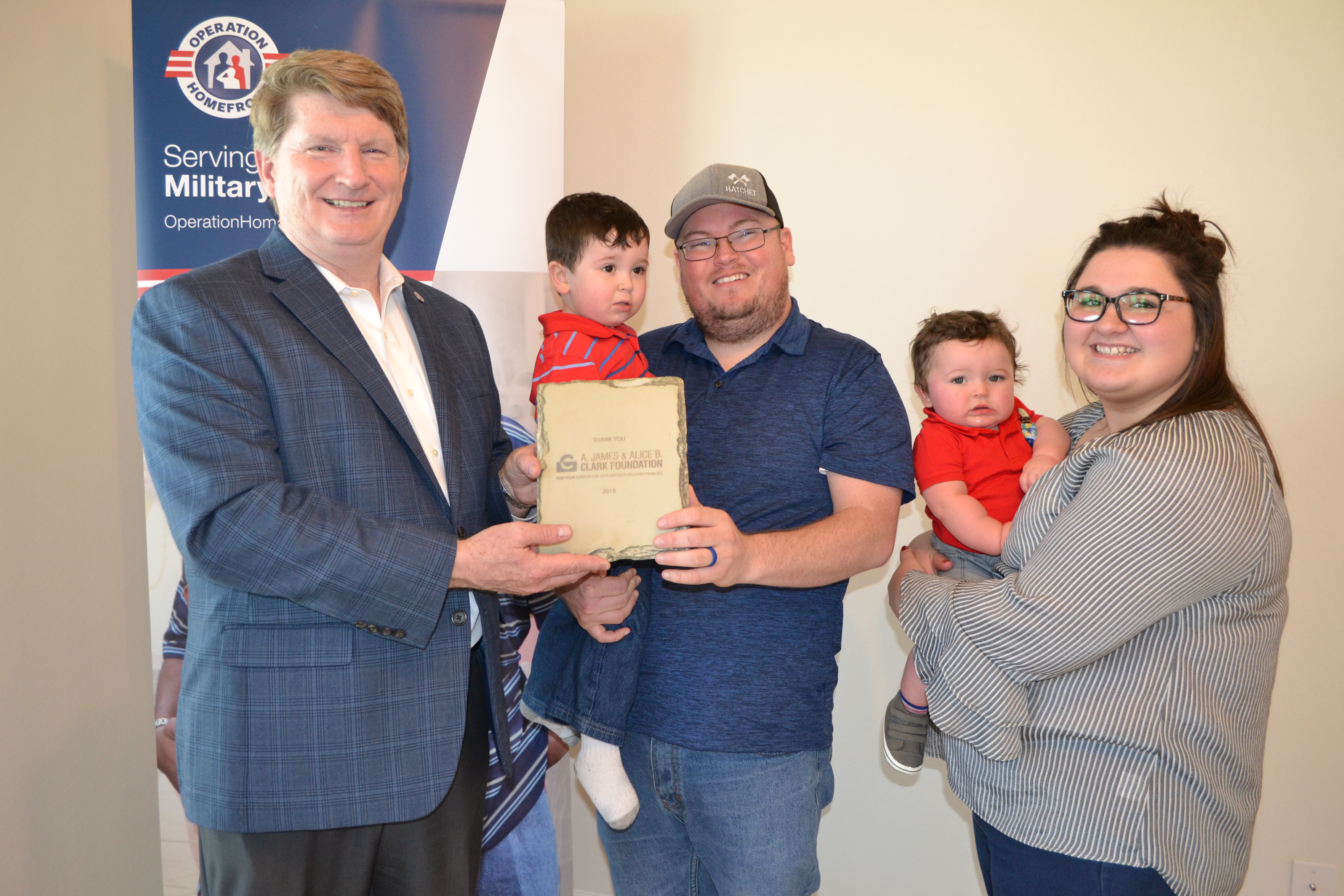 Bob, family and plaque