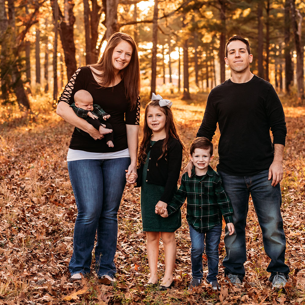 Family of 5 who were helped by a non-profit organization.