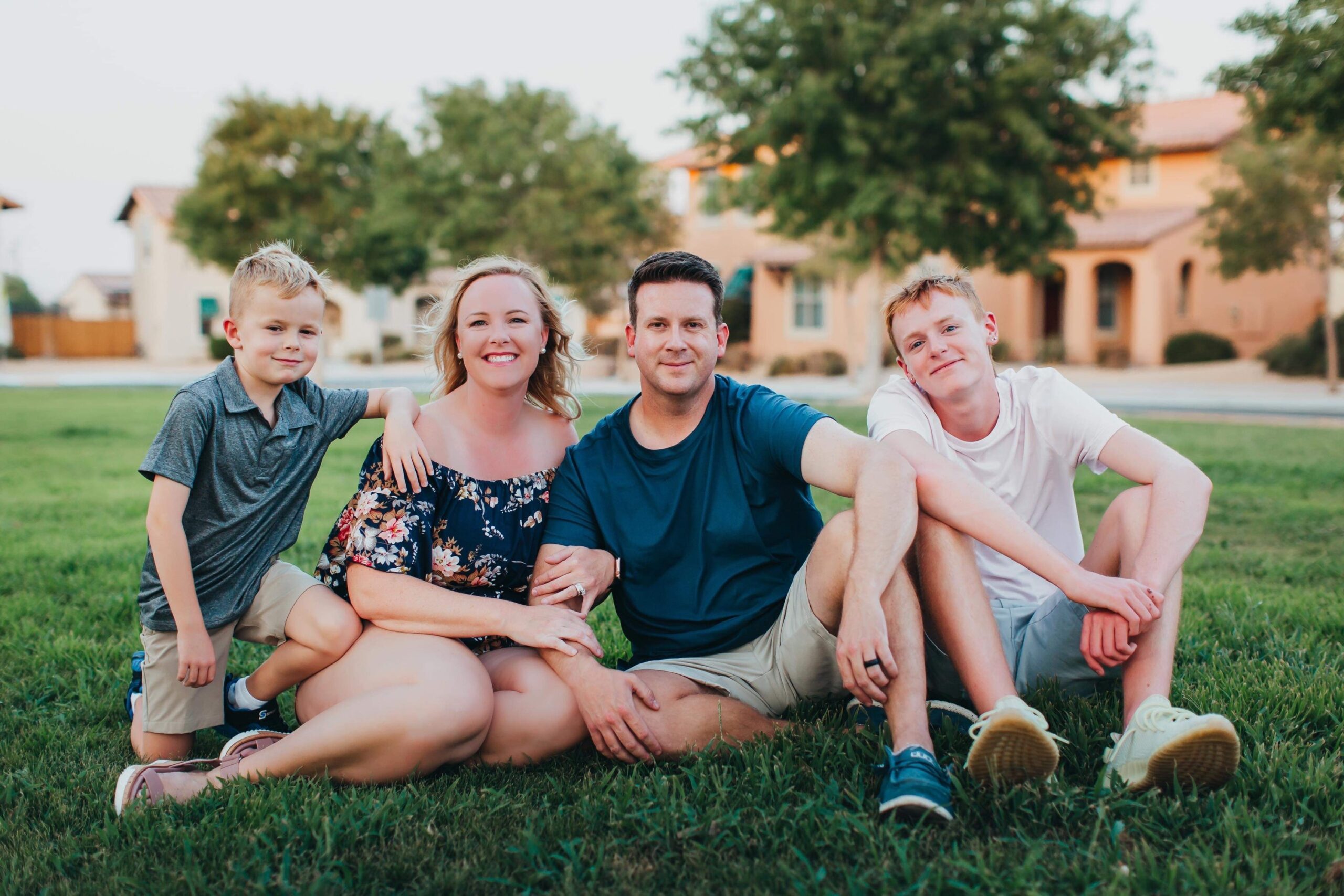 Conrad Family sitting on the grass